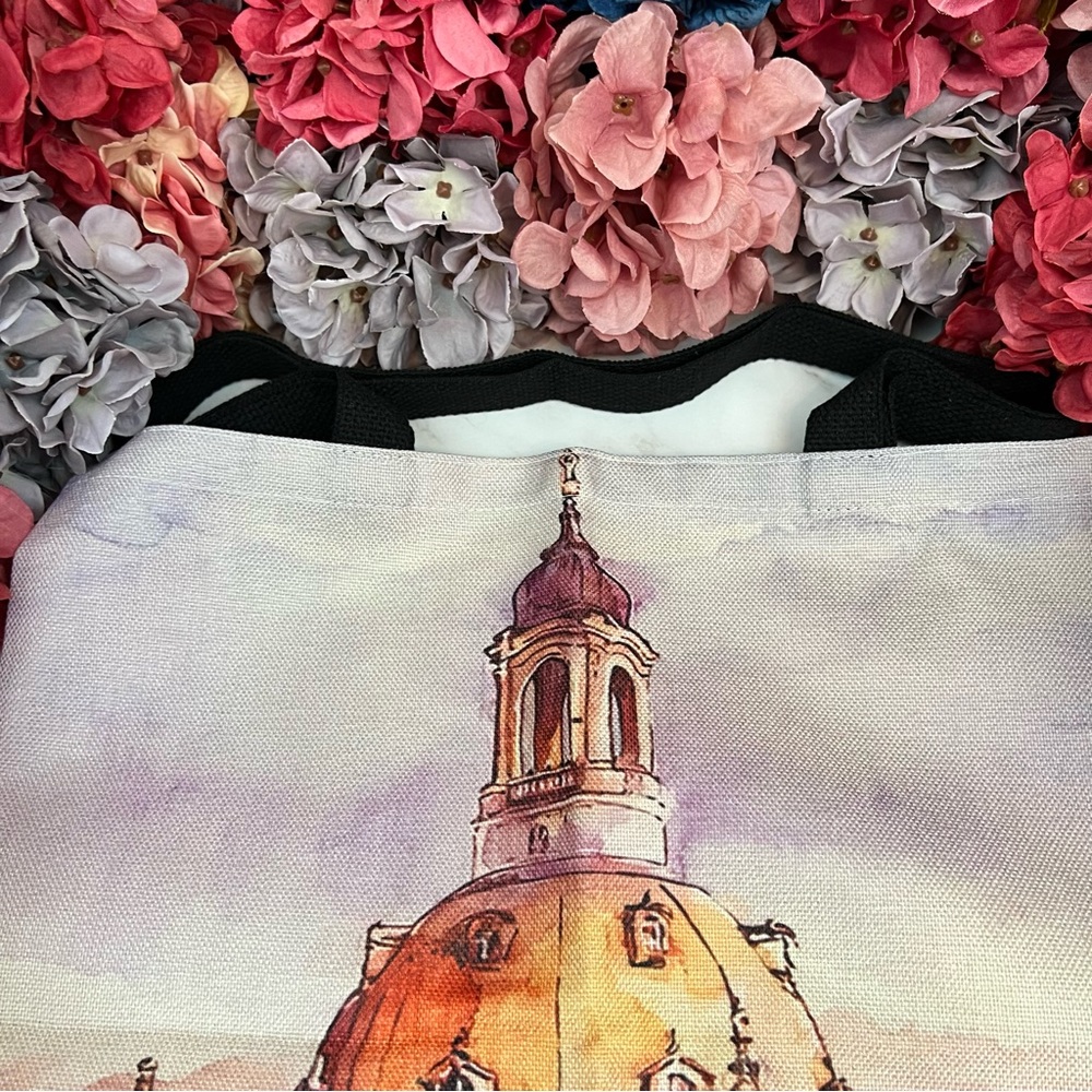 Eco-Friendly Dresden's Frauenkirche of Germany Folding Tote Bag - Picture 7 of 16